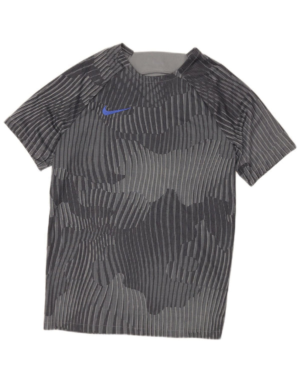 Nike Herre Dri Fit T-Shirt Top Stor Grå Geometrisk Polyester Sports