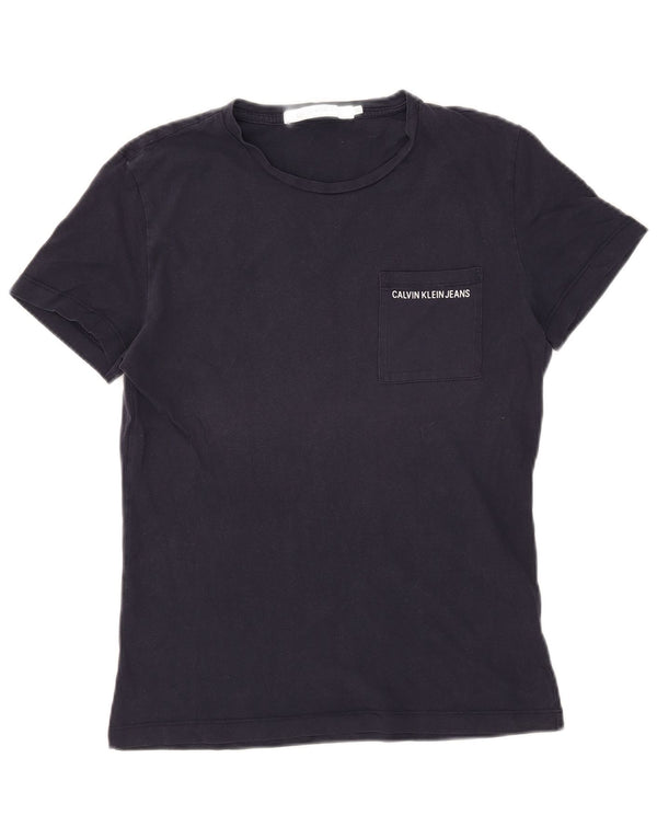 Calvin Klein Jeans Herre T-Shirt Top XS Marineblå Bomuld