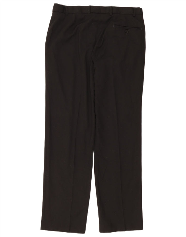 Marks & Spencer Straight Suit Bukser til mænd W34 L33 Sort polyester