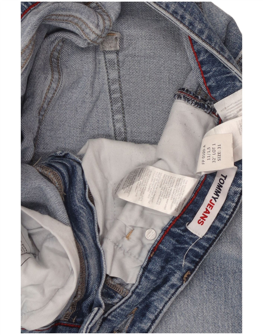 TOMMY HILFIGER Herre Regular Fit tilspidsede jeans W31 L29 blå bomuld