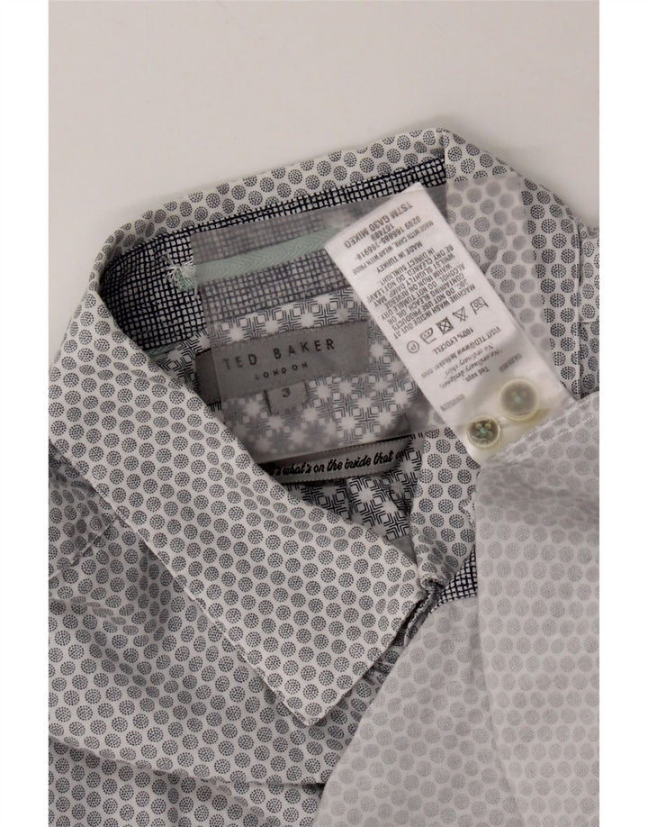 Ted Baker Herreskjorte str. 3 Medium Grey Spotted Lyocell