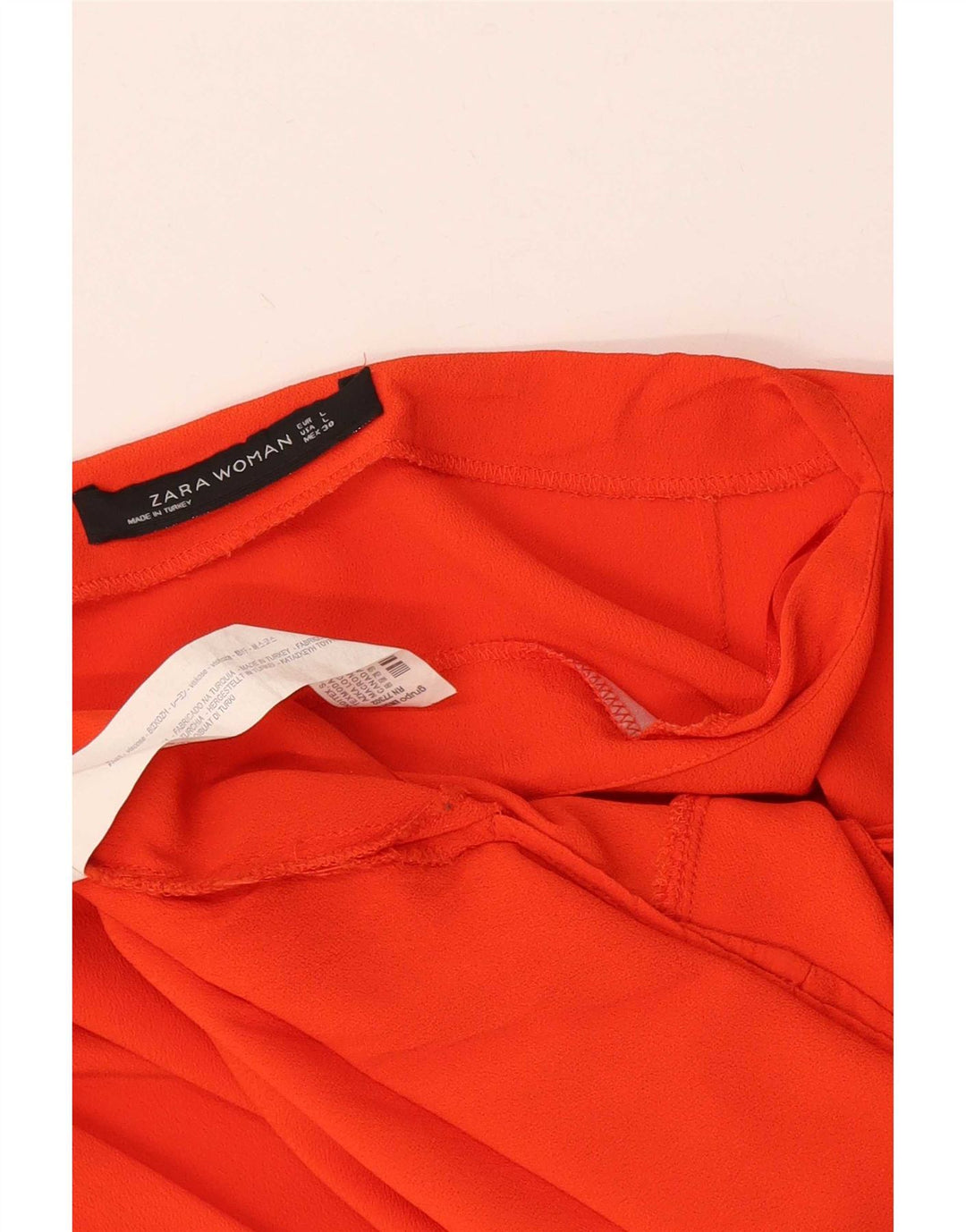 Zara Dame Bluse Top UK 14 Stor rød viskose