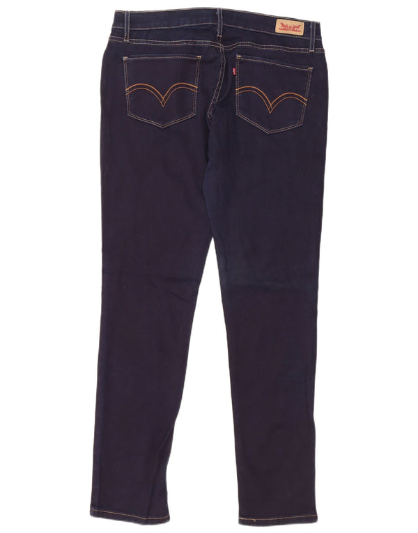 Levi's Womens 524 Skinny Jeans US 11 Large W30 L32 Marineblå Bomuld
