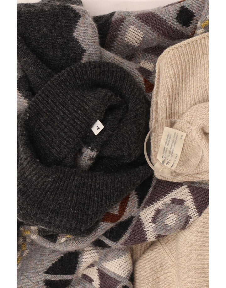 Vintage Herre Turtle Neck Jumper Sweater Medium Flerfarvet Geometrisk