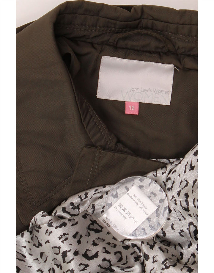JOHN LEWIS Dame Trench Coat UK 16 Stor Khaki Polyester
