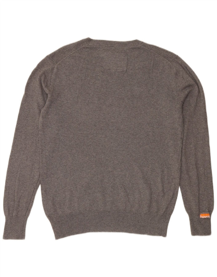SUPERDRY Herre V-hals sweater Stor grå bomuld