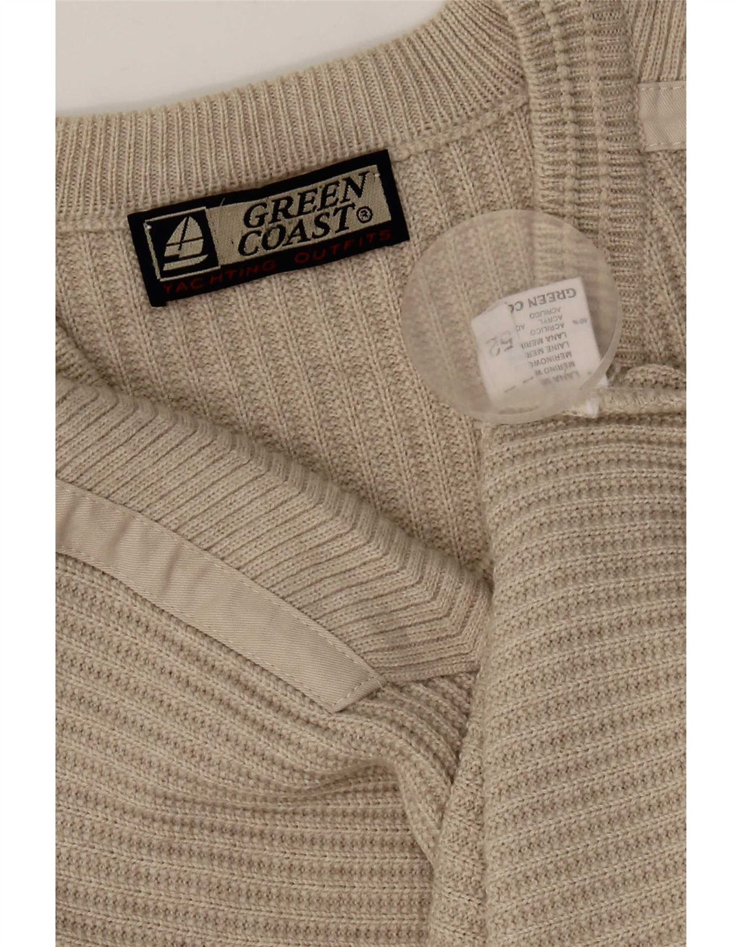 Green Coast Herre V-hals sweater IT 52 Stor Grå Merinould