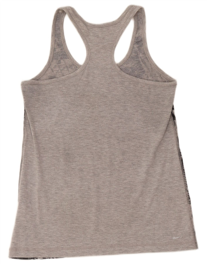 Adidas Dame Climalite Grafisk Vest Top UK 12/14 Medium Grå Geometrisk