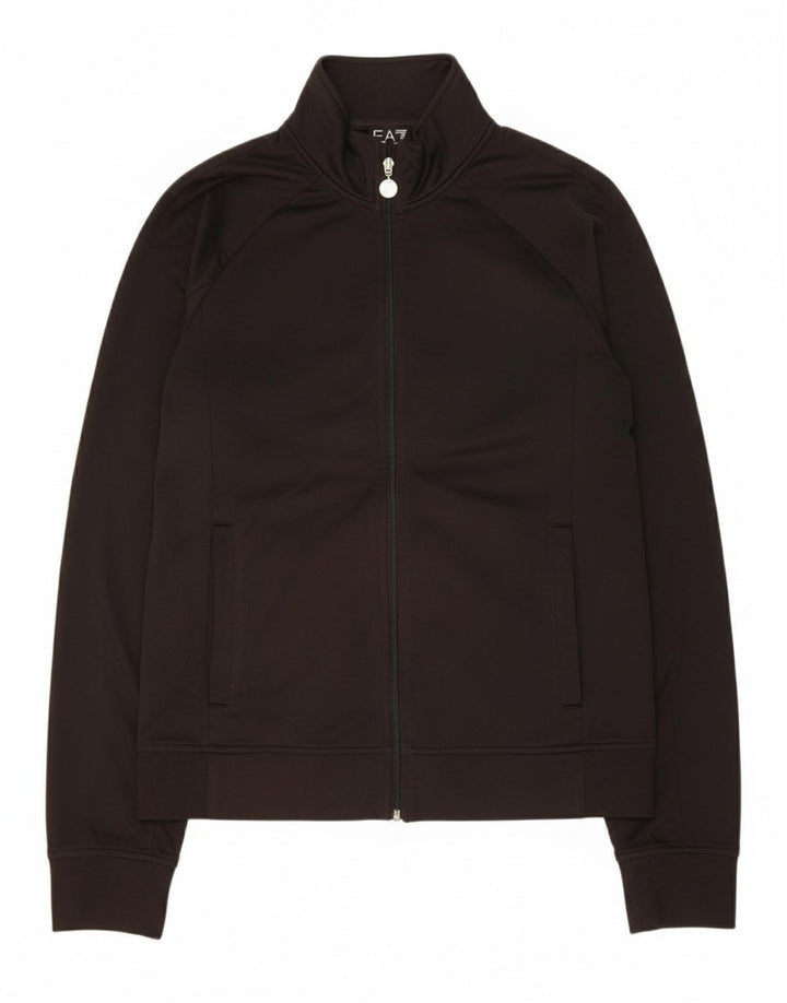 EMPORIO ARMANI Womens Tracksuit Top Jacket UK 16 Large Black