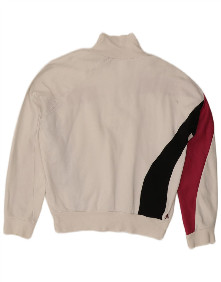 LEVI'S Sweatshirt med lynlås til kvinder UK 14 Medium White Colourblock