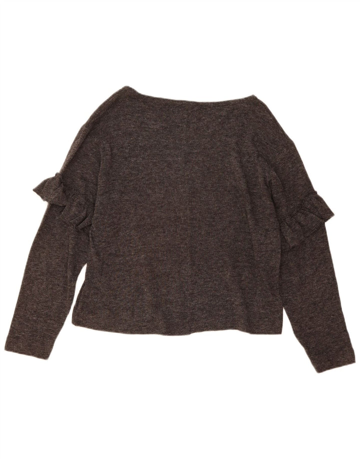 ZARA Womens Boat Neck Jumper Sweater UK 14 Medium Grey