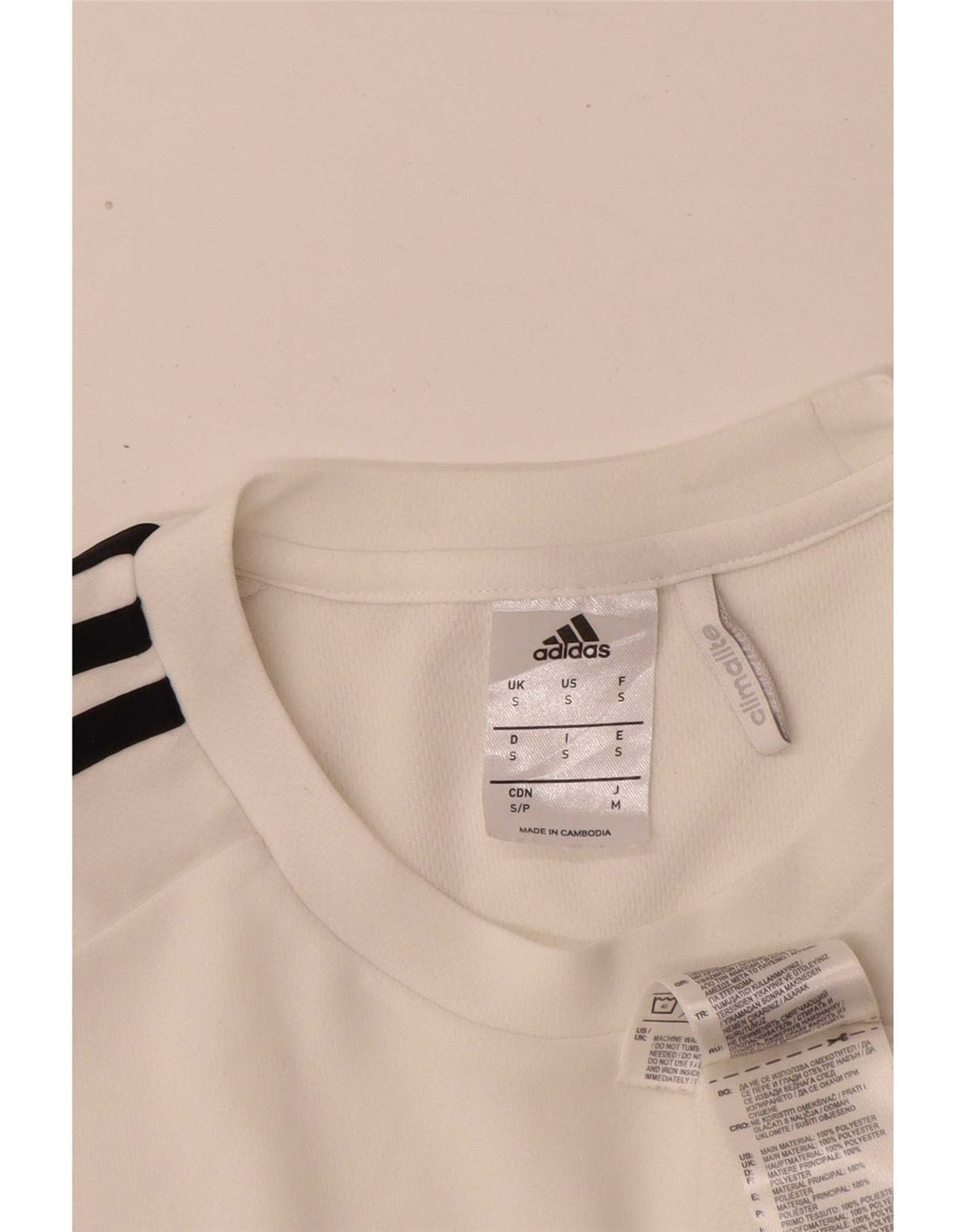 Adidas Herre T-Shirt Top Lille Hvid Polyester Sports