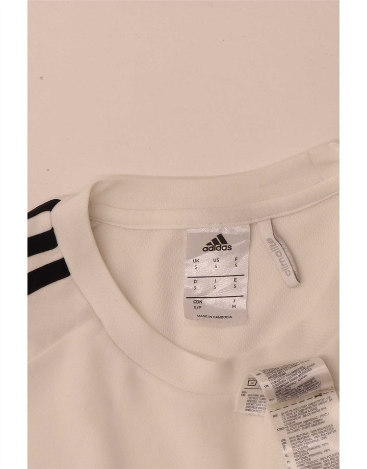 Adidas Herre T-Shirt Top Lille Hvid Polyester Sports