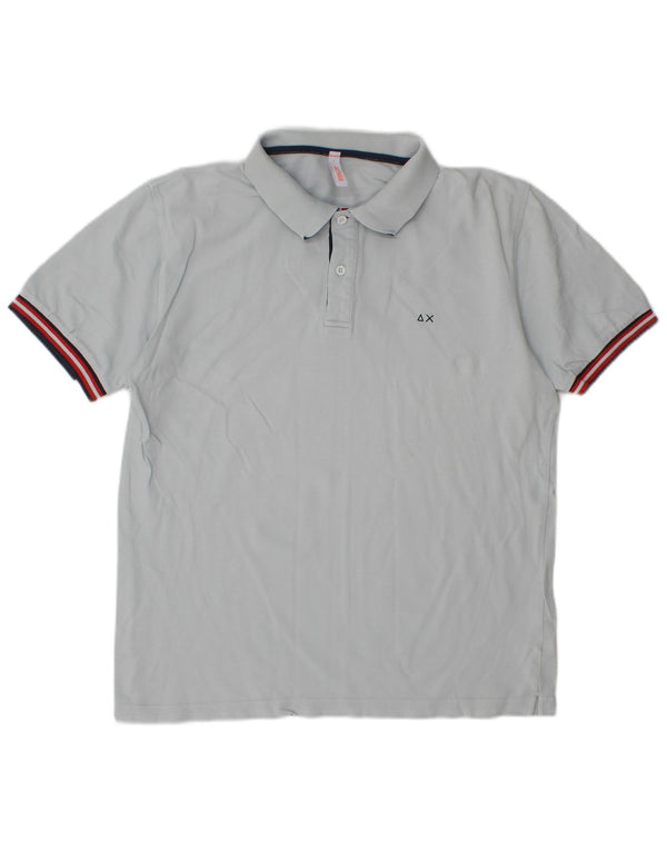SUN68 Boys Polo Shirt 15-16 Years Large Grå Bomuld