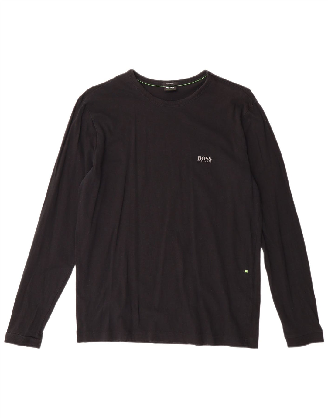 HUGO BOSS Herre Regular Fit Top Langærmet Lille Sort Bomuld