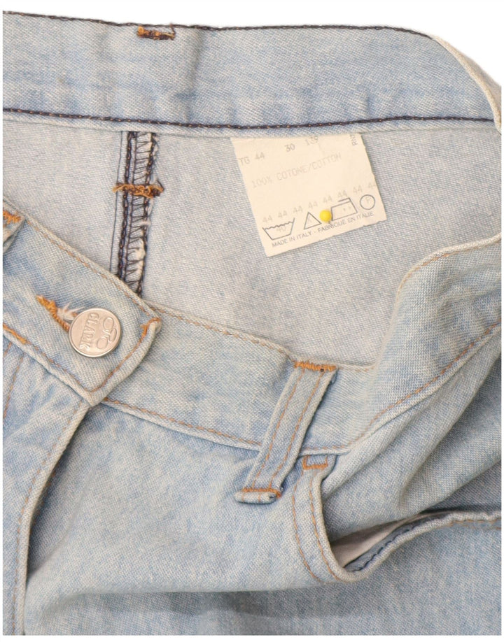 CLARK Dame højtaljet denimnederdel IT 44 Medium W26 Blå Patchwork Bomuld
