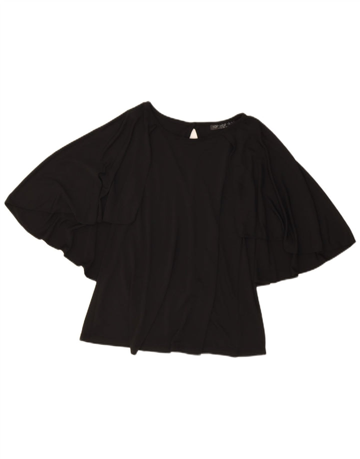 Topshop Dame Batwing Bluse Top UK 10 Small Black Polyester