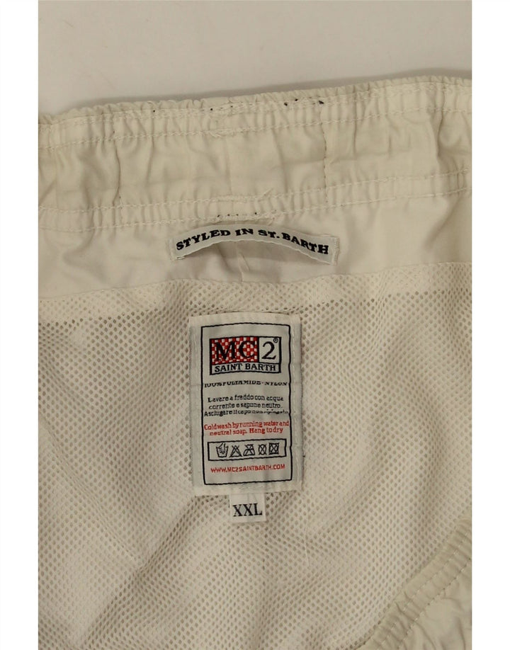 Saint Barth Herre grafiske svømmeshorts 2XL Hvid polyamid