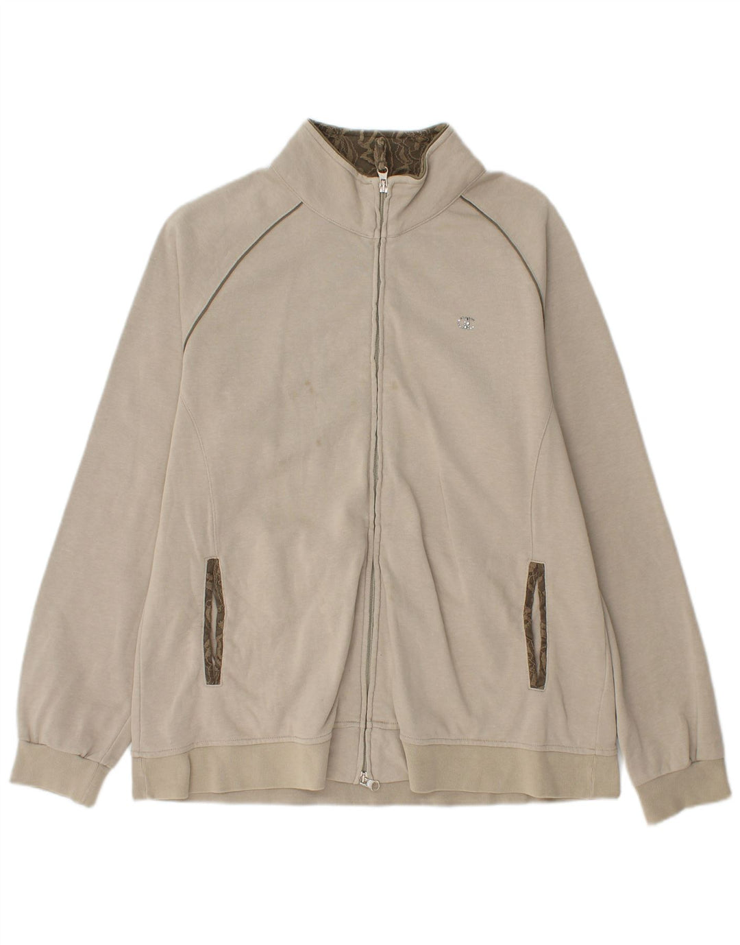 CHAMPION Dame Easy Fit træningsdragt Topjakke UK 20 2XL Beige Bomuld