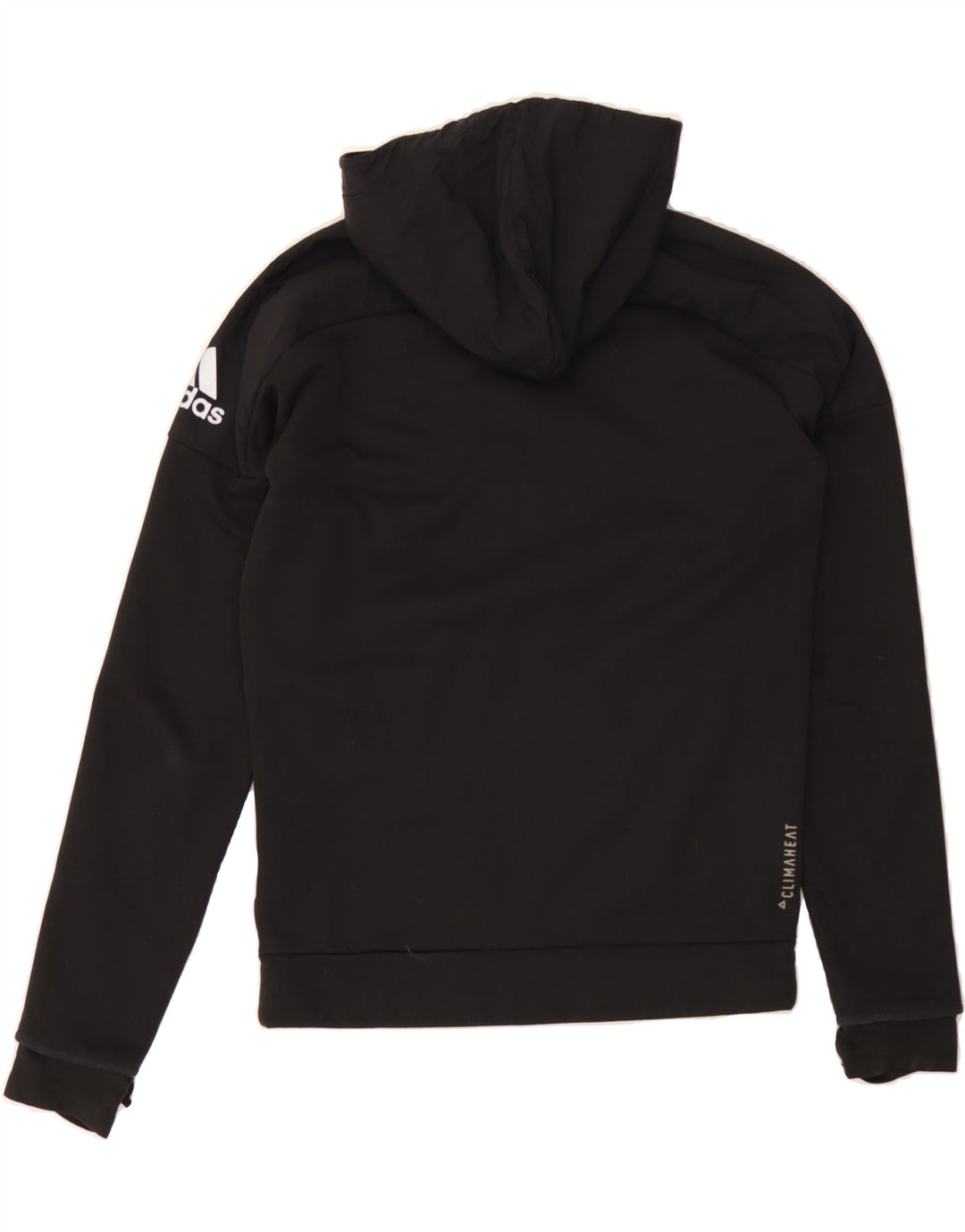 ADIDAS Mens Climaheat Hoodie Jumper Small Black Polyester Vintage Adidas and Second-Hand Adidas from Messina Hembry 