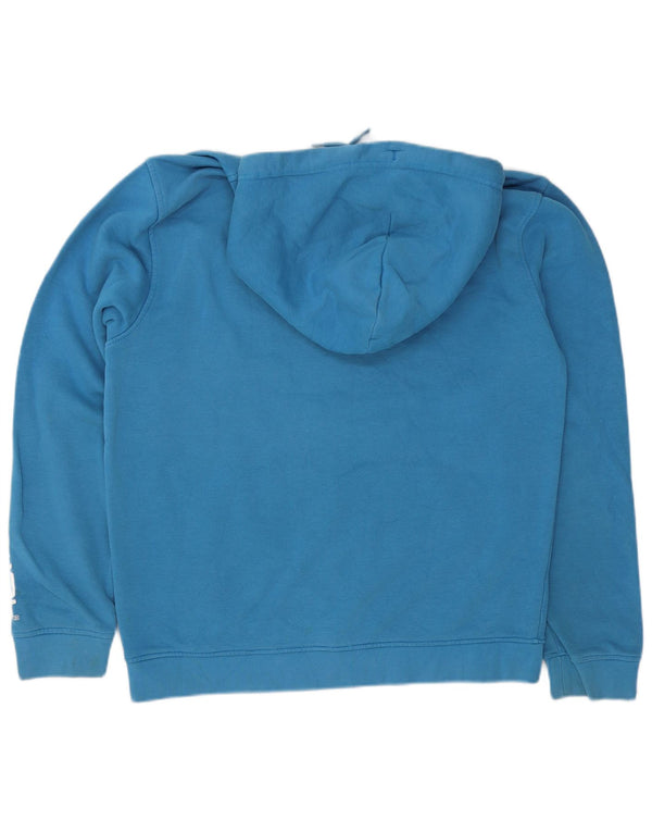 Animal Mens Graphic Hoodie Jumper Large Blue Cotton