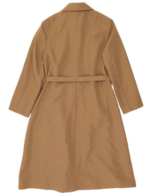 Vintage kvinders trenchcoat UK 14 medium brun polyester klassisk