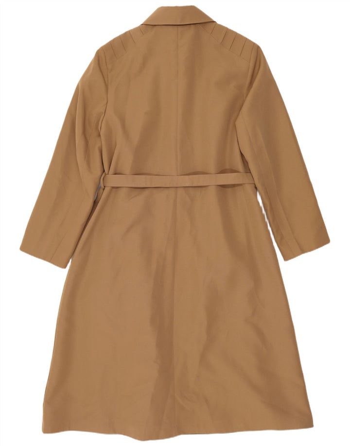 Vintage kvinders trenchcoat UK 14 medium brun polyester klassisk