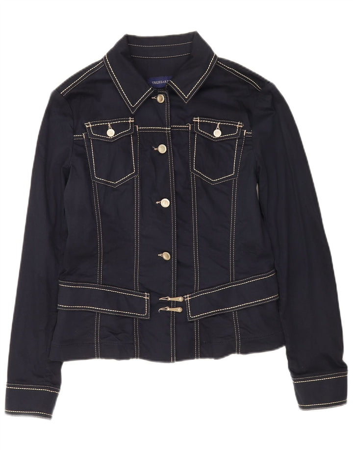 Trussardi Jeans Dame Bomber Jacket IT 44 Medium Navy Blue