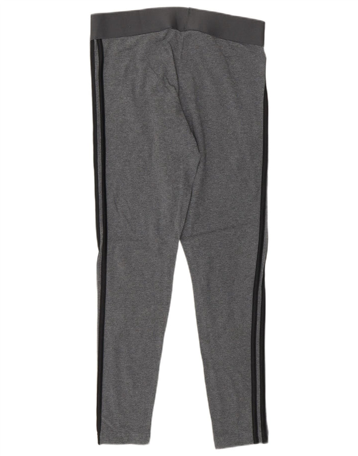 ADIDAS Dame Leggings UK 12/14 Medium Grey Bomuld
