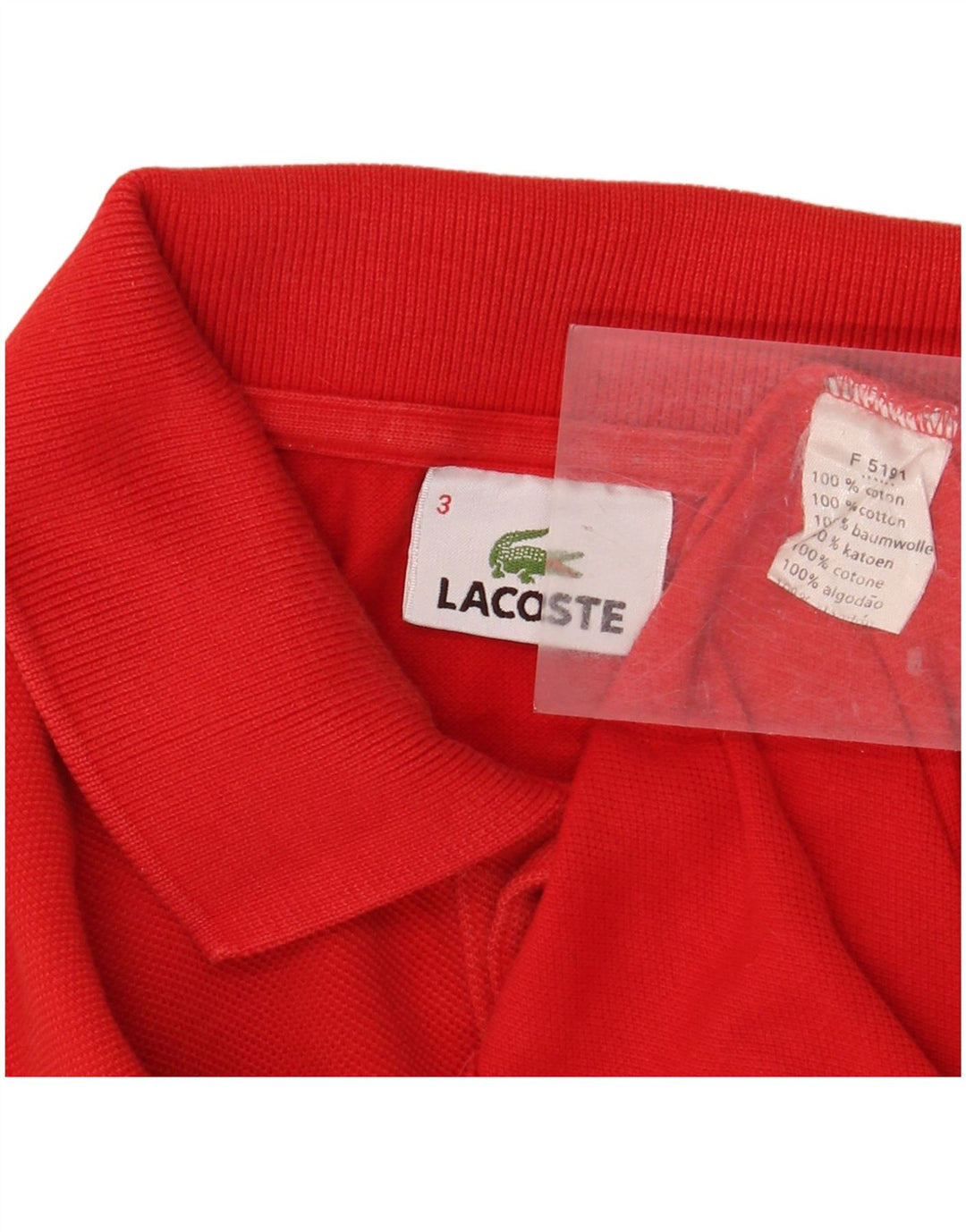 LACOSTE Langærmet poloshirt til mænd størrelse 3 Lille rød bomuld
