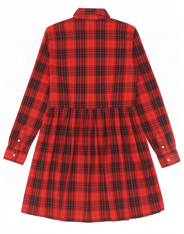 Vintage piger flannel skjortekjole 15-16 år rød ternet