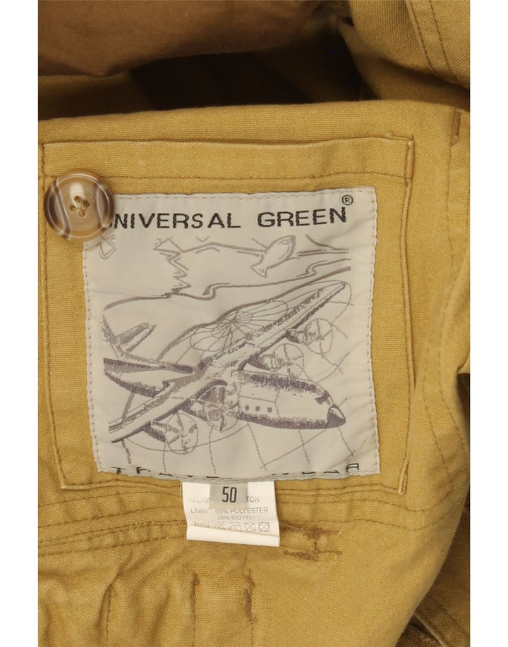 Vintage Herre Utility Jacket IT 50 Stor Gul Bomuld