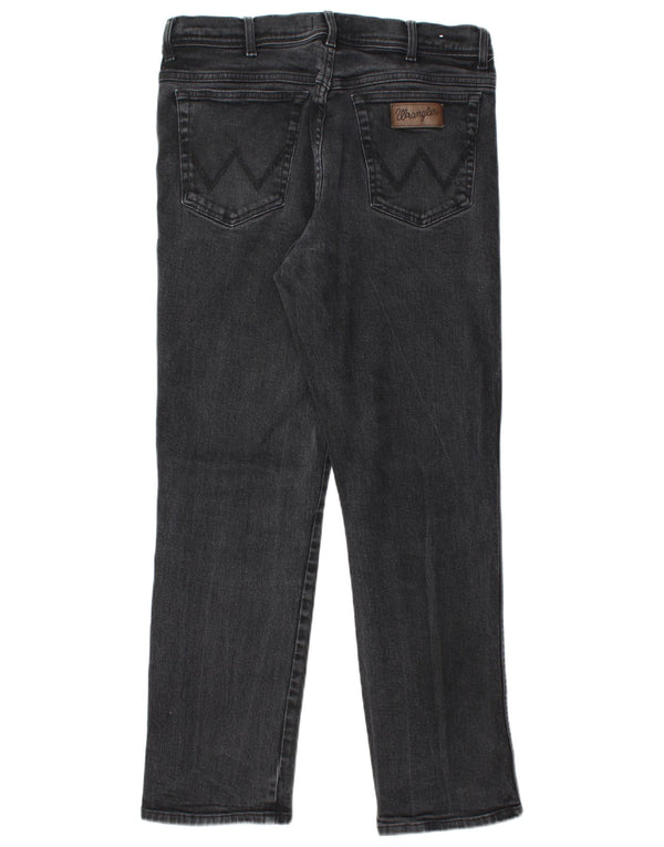 Wrangler Herre Texas Straight Jeans W36 L32 Sort Bomuld