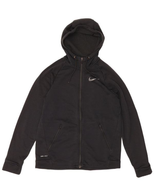 Nike Mens Dri Fit Zip Hoodie Sweater Medium Black Polyester