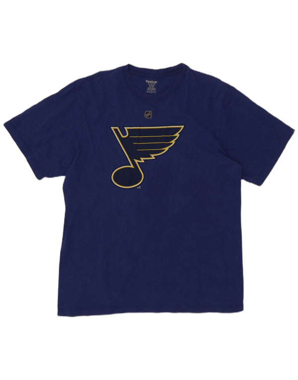 Reebok Herre St. Louis Blues Grafisk T-Shirt Top XL Blå Bomuld