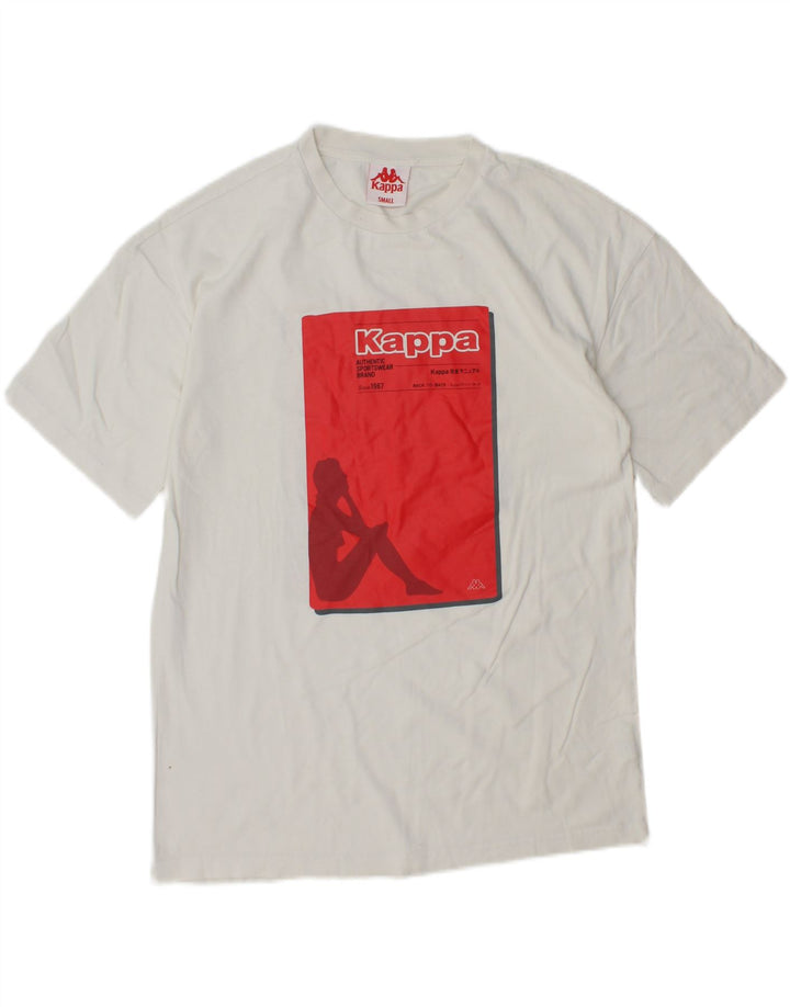 KAPPA Herre grafisk T-shirt Top Lille hvid bomuld
