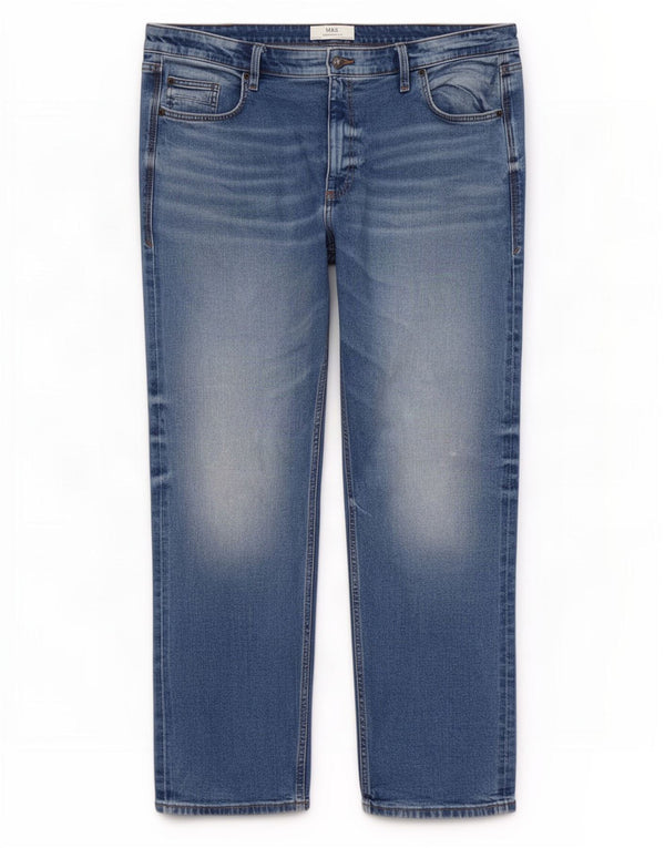 Marks & Spencer Straight Jeans til mænd W42 L31 Blå bomuld