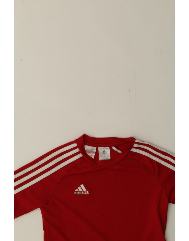 ADIDAS Boys Climalite T-Shirt Top 9-10 Years Red Polyester Vintage Adidas and Second-Hand Adidas from Messina Hembry 