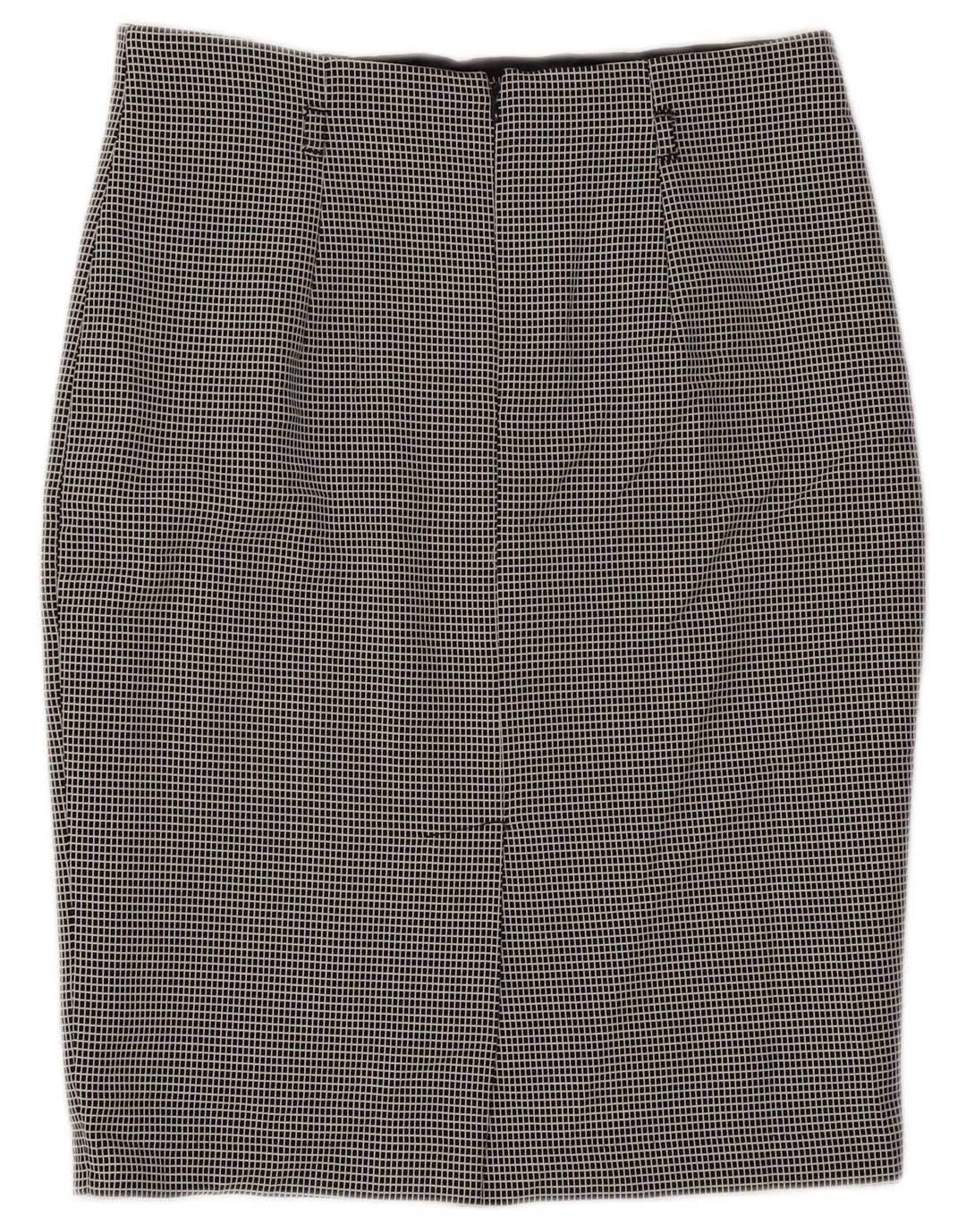 Marks & Spencer Pencil Nederdel til kvinder UK 12 Medium W30 sort ternet polyester