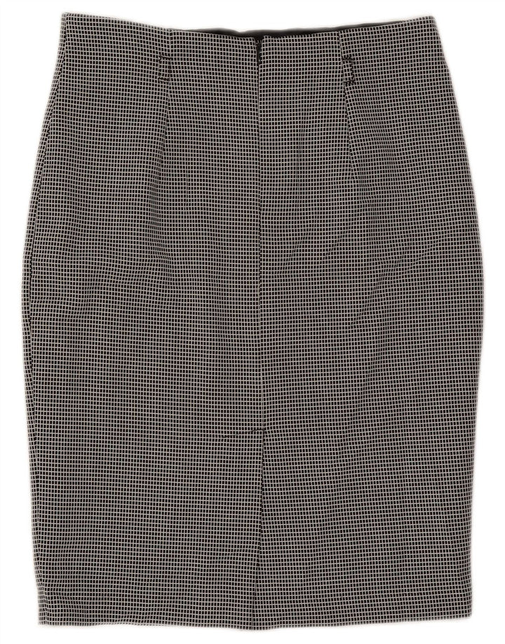 Marks & Spencer Pencil Nederdel til kvinder UK 12 Medium W30 sort ternet polyester