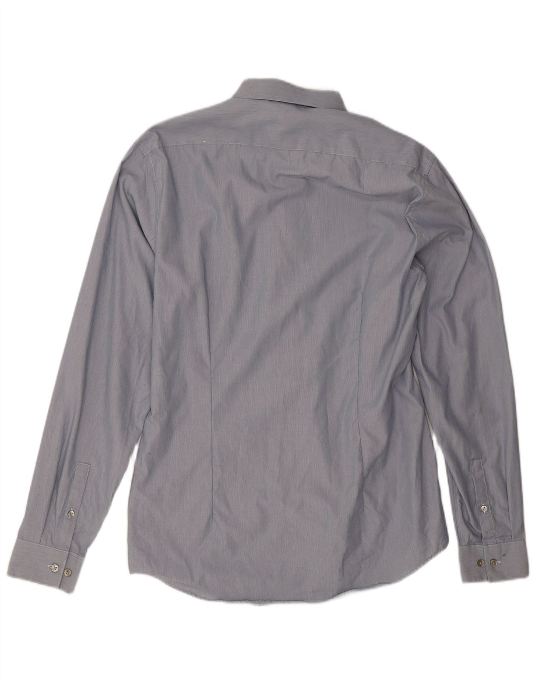 Calvin Klein Herre Tætsiddende Skjorte Størrelse 39 15 1/2 Medium Blå Tynd Stribet