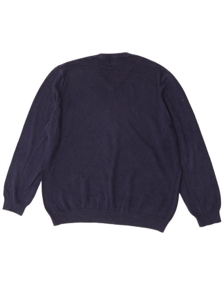 Marks & Spencer Herre V-hals sweater 2XL marineblå bomuld
