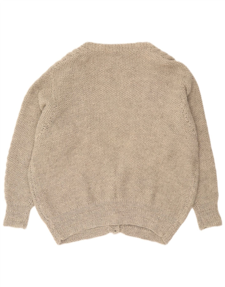 Vintage oversize cardigan sweater til kvinder UK 16 Large Grå
