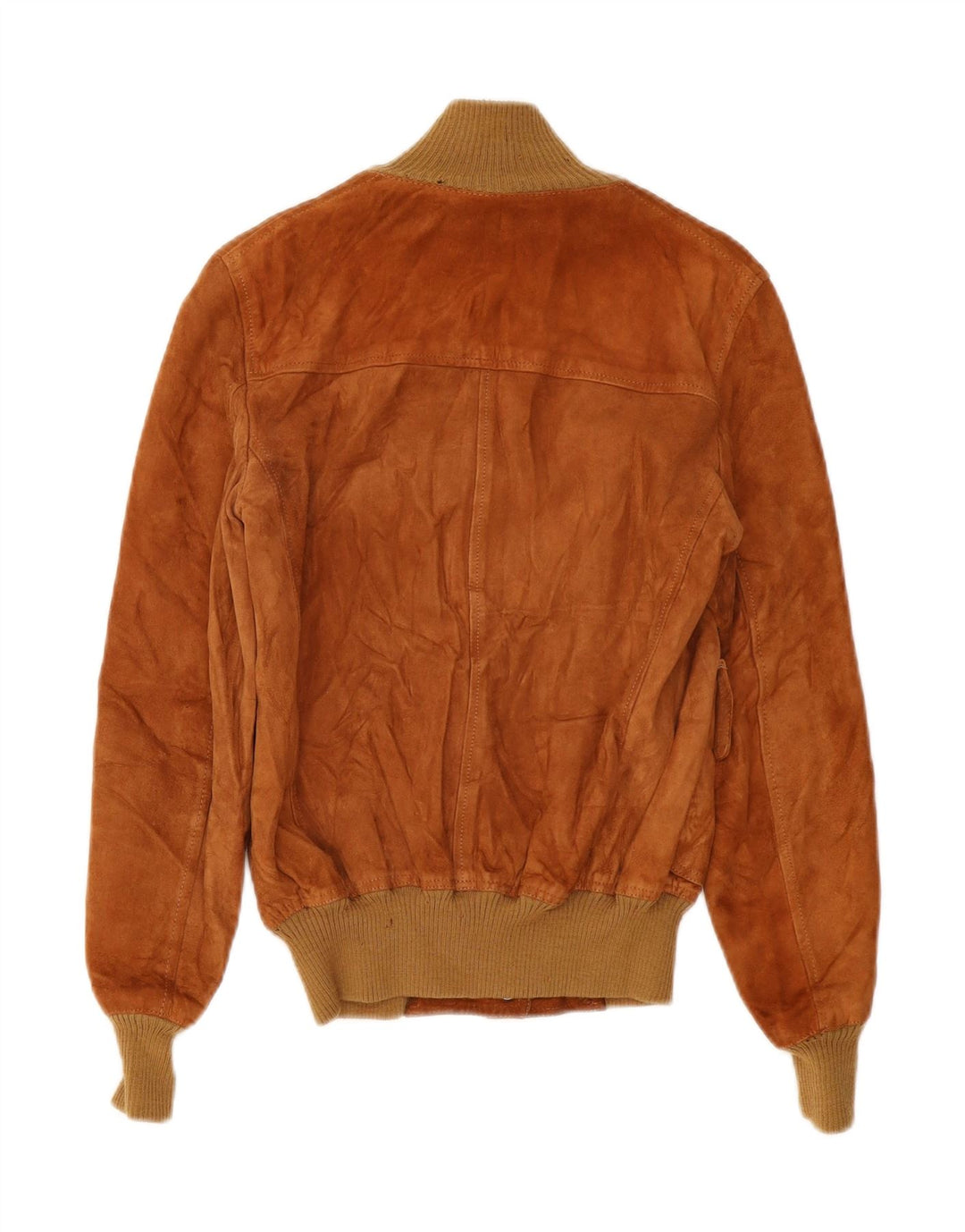 Vintage dame ruskind bomberjakke IT 48 XL brunt læder