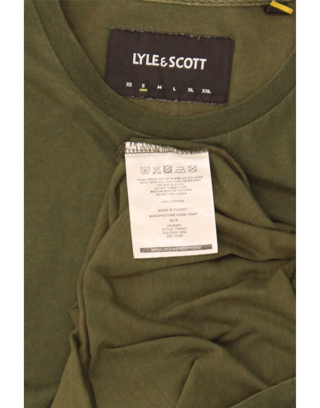 Lyle & Scott Herre T-Shirt Top Lille Khaki Bomuld