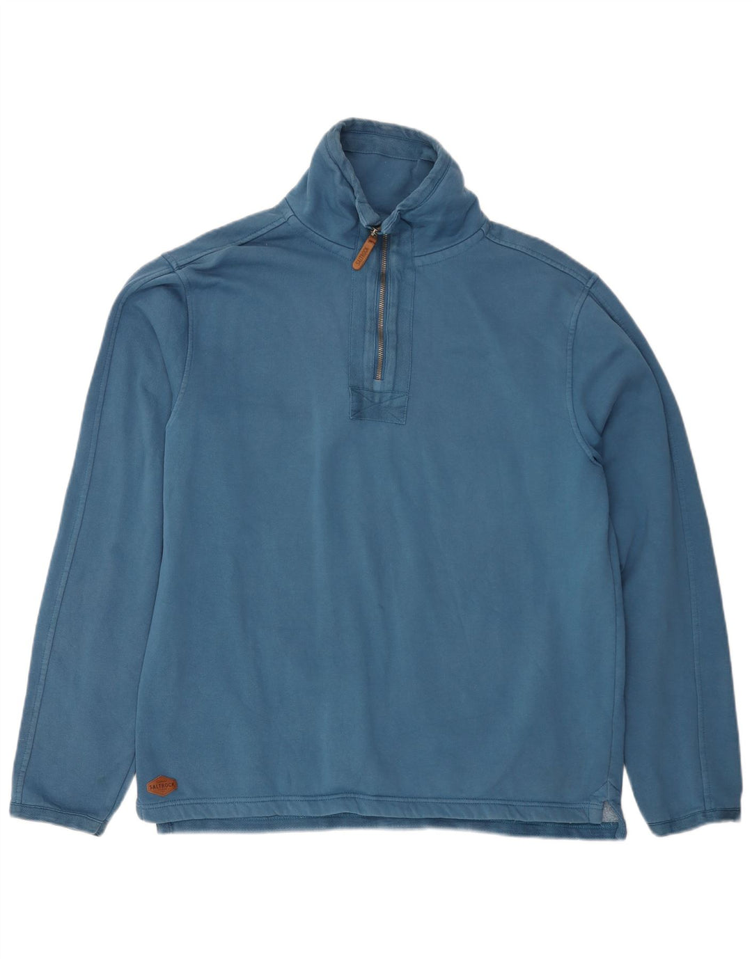 Saltrock Herre Zip Neck Sweatshirt Jumper Stor Blå Bomuld