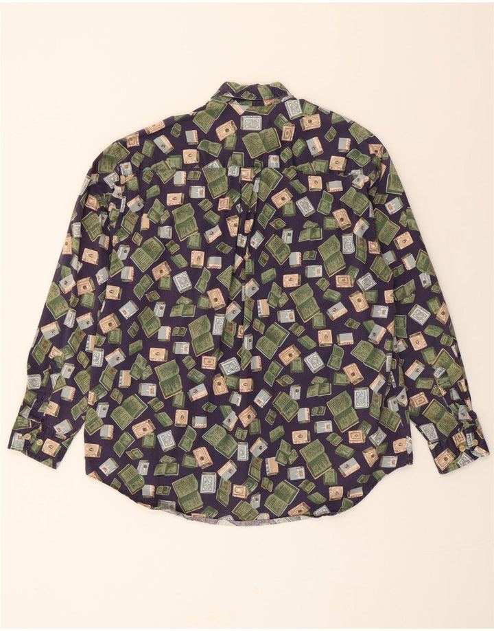 DOCKERS Mens Graphic Shirt Medium Navy Blue Cotton Vintage Dockers and Second-Hand Dockers from Messina Hembry 