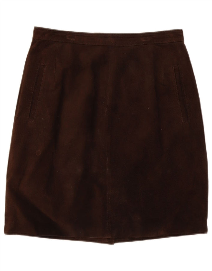 Vintage dame ruskindsnederdel IT 44 Medium W28 brunt læder