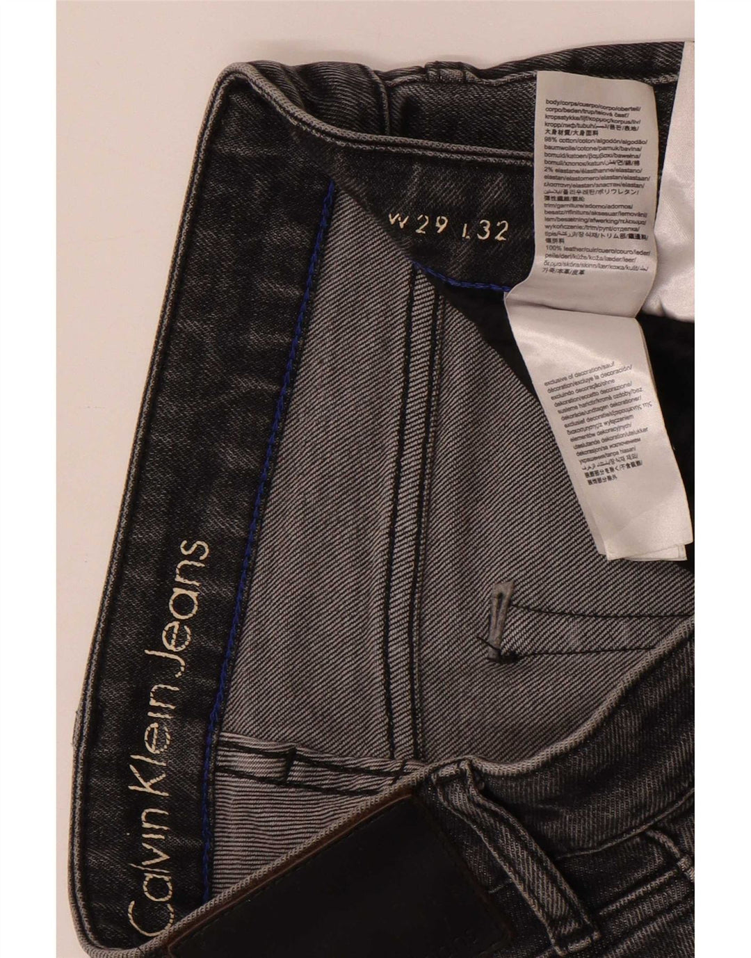 Calvin Klein Herre Slim Jeans W29 L32 Grå Bomuld