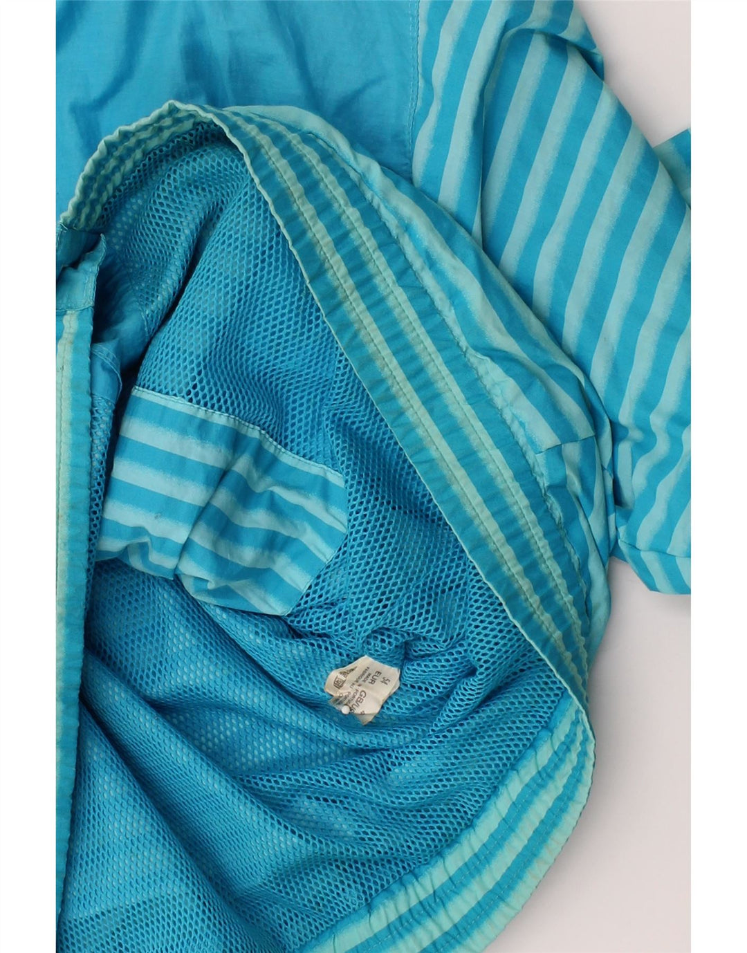 VINTAGE Mens Windbreaker Jacket UK 44 2XL Blue Striped Cotton Vintage Vintage and Second-Hand Vintage from Messina Hembry 